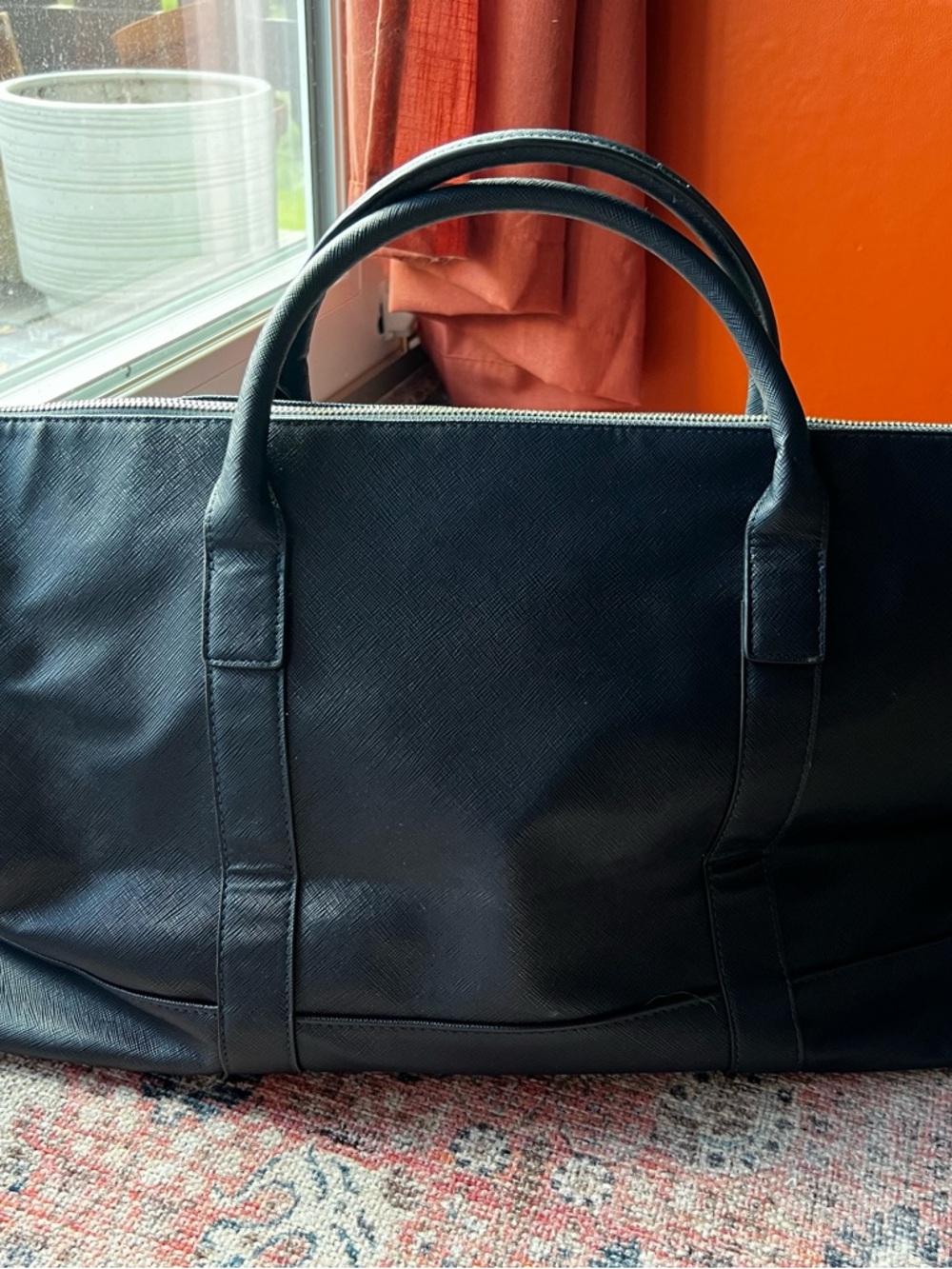 Navy blue weekender bag